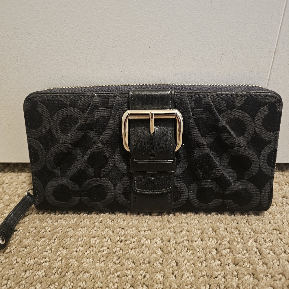 Coach Black Ziparound Wallet
